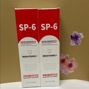 2 Tubes Each 4.9 oz. SP-6 Probiotic & Whitening Toothpaste